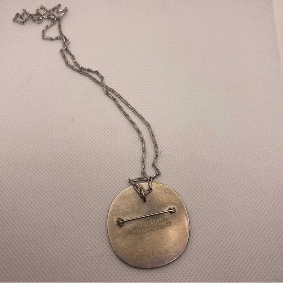 Vintage Damascene 24k Gold Electroplated Tiger Necklace/Pin by Reed and Barton - Picture 2 of 4